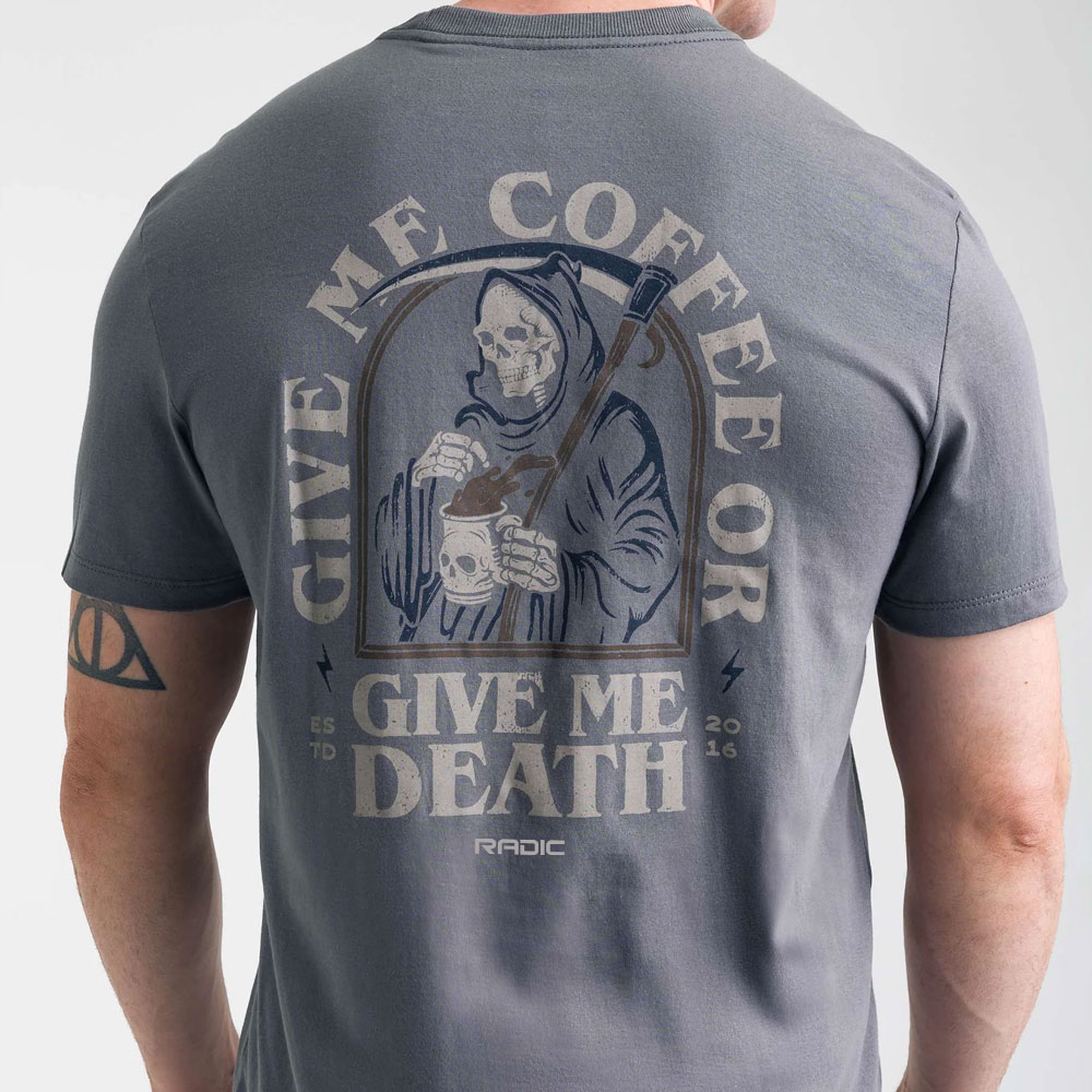 Premium Coffee Quote T-Shirt – Lead - Image 2
